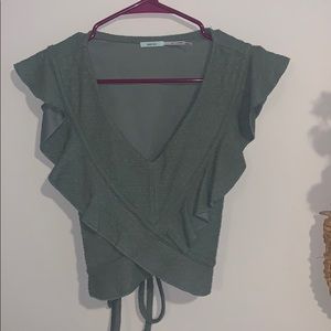 urban outfitters/ kimchi blue olive green crop